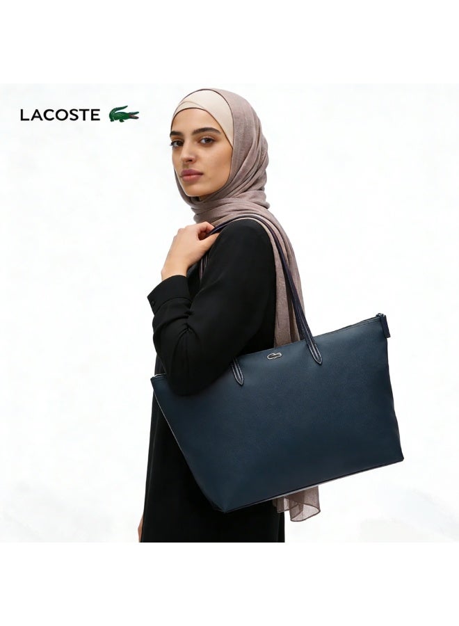 Lacoste bag Women's L12.12 Concept Fashion Versatile Large Capacity Large Size Zipper Handheld Shoulder Bag Tote Bag Large camera 45cm * 30cm * 12cm - Image 2